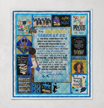 Blanket - To My Daughter, Senior, Love Mom, Black Woman 008 Gift For Christmas, Home Decor Bedding Couch - Thegiftio