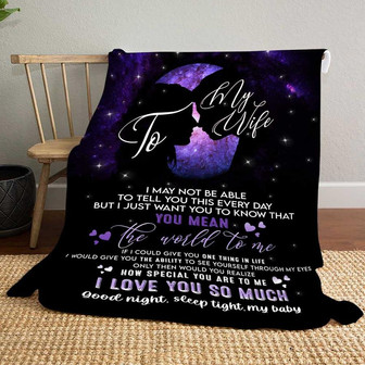 Blanket - To My Wife You Mean The World Blanket Gift For Wife Gift For Christmas, Home Decor Bedding Couch - Thegiftio UK