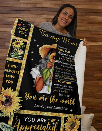 Blanket - To My Mom Sunflower Fleece Blanket Gift For Christmas, Home Decor Bedding Couch Sofa Soft - Thegiftio UK