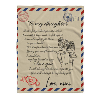 Blanket - Mom To My Love Daughter Mail Blanket Fleece Blanket Gift For Christmas, Home Decor Bedding Couch - Thegiftio UK