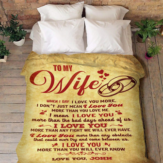Blankets- "Love You More Than You Know" Blanket For Wife, Gift For Wife, Christmas Blanket, Valentine, Wedding, Anniversary - Thegiftio UK