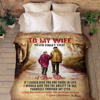 Blankets- To My Wife Never Forget That I Love You Blanket, Gift For Wife, Christmas Blanket, Valentine, Wedding, Anniversary - Thegiftio UK