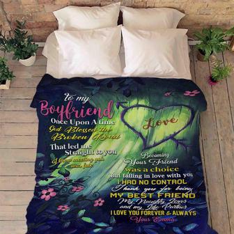 Blankets- "To My Boyfriend God Blessed The Broken Road"- Personalized Blanket, Gift For Wife, Christmas Blanket, Valentine, Wedding, Anniversary - Thegiftio UK