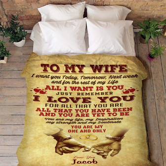 Blankets- "You Are My Strength & My Soulmate" Personalized Blanket, Gift For Wife, Christmas Blanket, Valentine, Wedding, Anniversary - Thegiftio UK