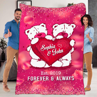 Blankets- Forever And Always Customized Couples Blanket, Gift For Wife, Christmas Blanket, Valentine, Wedding, Anniversary - Thegiftio UK