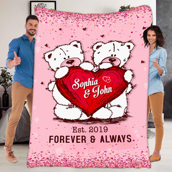 Blankets- Customized Forever And Always Couples Blanket, Gift For Wife, Christmas Blanket, Valentine, Wedding, Anniversary - Thegiftio UK