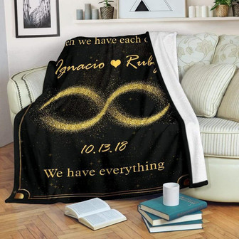 Blankets- Custom Golden Infinity Blanket For Couple, Gift For Wife, Christmas Blanket, Valentine, Wedding, Anniversary - Thegiftio UK