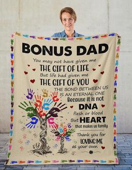 To Bonus Dad Blanket | You May Not Have Given Me The Gift Of Life | Blanket To Bonus Dad, StepDad | Gift For Father's Day - Thegiftio UK