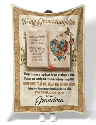 Book To My Granddaughter Remember That You Mean The World To Me Blanket Gift For Granddaughter From Grandma Home Decor - Thegiftio