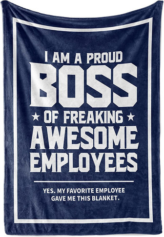 Boss Blanket Gifts from Employees Gift idea for Men/Women in Boss Day, Birthday, Christmas, Appreciation, Retirement, Proud Boss - Thegiftio
