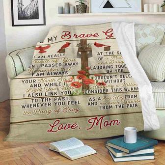 To My Brave Girl I Am Really Proud Of You Cardinal Blanket Gift For Daughter From Mom Birthday Gift Bedding Couch - Thegiftio UK