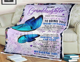 Butterfly Blanket To My Granddaughter Inside This Blanket There Is A Piece Of My Heart,Gift For Granddaughter Family - Thegiftio UK