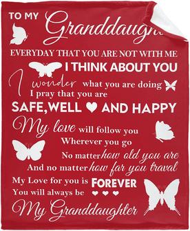 Butterfly Blanket Throw to Granddaughter from Grandma Grandpa Love Inspirational Healing Blanket - Thegiftio UK