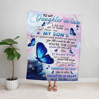 Butterfly Daughter In Heart Letter To My Daughter In Law You'Re More Than Just A Daughter In Law Blanket - Thegiftio UK