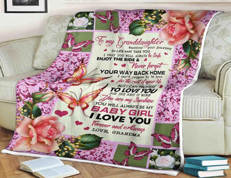 Butterfly Flower Blanket To My Granddaughter Neve Forget Your Way Back Home You Are My Sunshine,Family Home Decor - Thegiftio UK