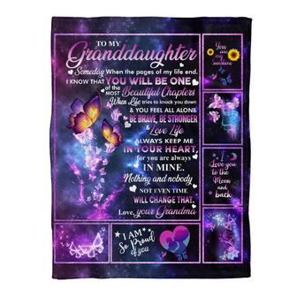 Butterfly Galaxy To My Granddaughter Beautiful Chapters Blanket Gift From Grandma Birthday Gift Home Decor Bedding Couch - Thegiftio UK