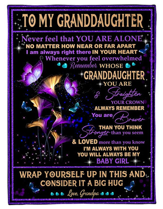 Butterfly To My Granddaughter Consider It A Big Hug Blanket Gift For Daughter From Mom Birthday Gift Home Decor - Thegiftio