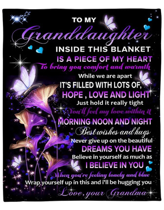 Butterfly To My Granddaughter Hope Love And Light Blanket Gift From Grandma Home Decor Bedding Couch Sofa Soft - Thegiftio
