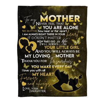 Butterfly To My Mother Never Feel That You Are Alone Fleece Blanket Gift For Mom From Daughter Home Decor Bedding Couch - Thegiftio UK