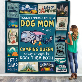 Camping Queen Dog Mom Fleece Blanket Throw Blanket Christmas Throw Blanket - Thegiftio