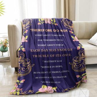 Christian Blanket for Women, Mother's Day Religious Throw Blanket with Inspirational Healing Bible Verse Pattern Throw Get Well Soon - Thegiftio UK