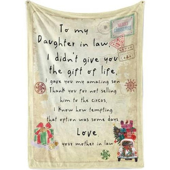 Christmas Blanket Gift Ideas From Mother In Law Letter To My Daughter In Law Gift For Christmas, Home Decor - Thegiftio UK