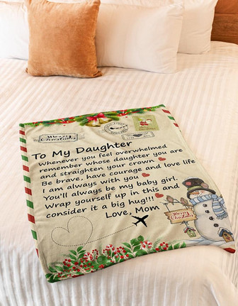 Christmas To My Daughter Consider It A Big Hug Air Mail Blanket Gift For Daughter From Mom Birthday Gift Home Decor - Thegiftio