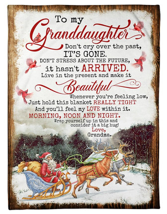 Christmas To my Granddaughter Blanket, Don't cry over the past, It's Gone Gift for Granddaughter From Grandma Home Decor - Thegiftio UK