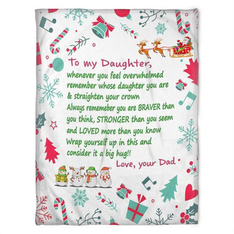 Christmas Snowmies Dad To My Daughter,Consider It A Big Hug,Fleece Blanket.Gift For Daughter To Be Birthday Gift - Thegiftio UK