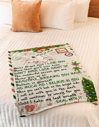 Christmas To My Son Never Forget That I Love You Blanket Gift For Son From Mom Birthday Gift Home Decor Bedding Couch - Thegiftio UK