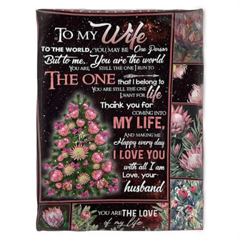 Christmas Tree To My Wife Thank You For Coming Into My Life, Soft Blanket, Fleece Blanket.Gift Home Decor Bedding Couch - Thegiftio UK