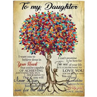 Color Tree To My Daughter You Are My Sunshine Blanket Gift For Daughter From Mom Birthday Gift Home Decor Bedding Couch - Thegiftio UK