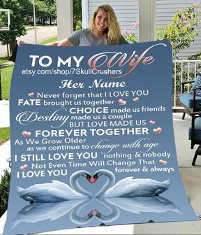 Couple Husband To Wife Fleece Blanket Husband To Wife Blanket Valentine, Birthday, Christmas Gift For Wife Anniversary Blanket - Thegiftio UK