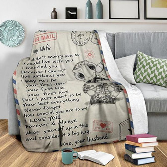 Couple To My Wife From Husband Fleece Blanket Sweet Message Couple Blanket Gifts For Wife From Husband Gift Home Decor - Thegiftio