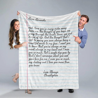 Custom Blanket Handwriting Blanket Personalized Blanket Anniversary Gifts for Boyfriend Gift Anniversary Gifts for Husband Mothers Day Gift - Thegiftio UK