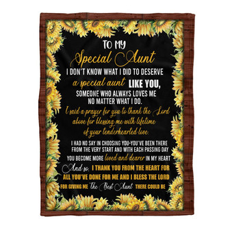 Custom Blanket To My Special Aunt Blanket from Niece Nephew Thank you The Best Aunt Birthday - Thegiftio UK