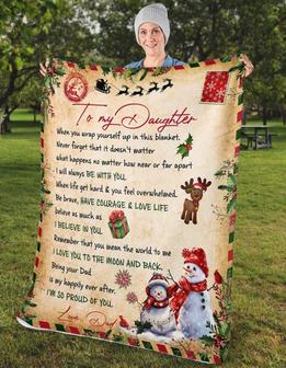 Custom To My Daughter From Dad Letter Fleece Blanket Christmas Party Dad Mom Daughter Love letter dad gift family blanket - Thegiftio UK