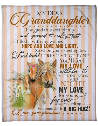 Custom Names Grandma to Granddaughter - My Love For You Fleece Blanket Christmas blanket Christmas gift horse blanket - Thegiftio UK