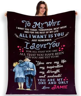 Custom Wife Blanket You are My One and Only Love, Customize Blanket with Husband's Name, Gift for Wife - Thegiftio UK