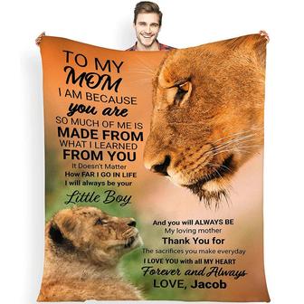 Customized Fleece Blanket for Mother with Quotes to Make her Feel Special, Blanket Gift for Mother's Day, Birthday, Christmas Day - Lion Blanket - Thegiftio UK