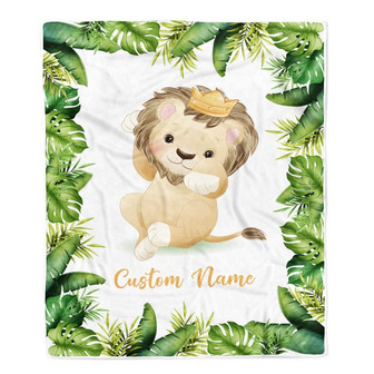Cute Lion Blanket For Newborn Son Grandson Nephew Birthday Christmas Customized Blanket - Thegiftio