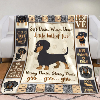 Dachshund Dog Fleece Blanket Throw Blanket Christmas Throw Blanket - Thegiftio UK