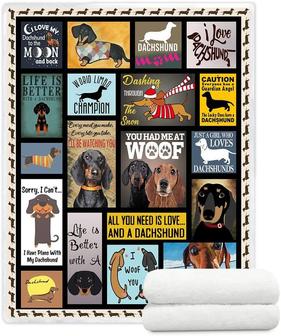 Dachshund Throw Blankets for Human Super Soft and Warm Dachshund Blankets for Couch and Sofa Warm Blanket Dachshund Gifts Wiener Dog - Thegiftio UK