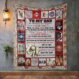 To My Dad Baseball Blanket Day By Day You meant More To Me Great Gift For Father's Gift For Christmas - Thegiftio UK