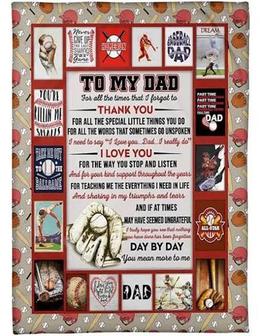 To My Dad Baseball Blanket I Need To Say I Love You Great Blanket Gifts For Father's Day Birthday Christmas - Thegiftio UK