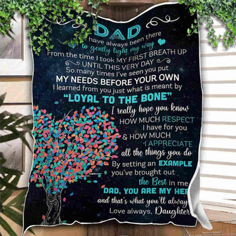 To My Dad Blanket Colorful Tree Blanket,Fleece Blanket Gift For Father Family Home Decor Bedding Couch Sofa Soft - Thegiftio UK