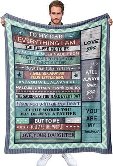 To My Dad Blanket from Daughter, Dad Birthday Gifts, Father Dad Gift, Lightweight Cozy Fleece Throw Blankets - Thegiftio UK