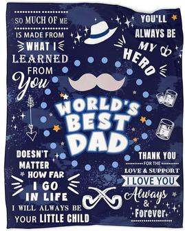 To My Dad Blanket from Daughter Son Best Dad Ever Flannel Blankets for Couch Bedroom Sofa Warm Blanket Gift for Fathers Day - Thegiftio UK