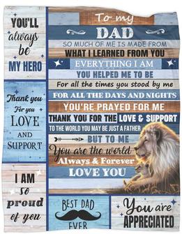 To My Dad Blanket from Daughter Son Father's Day Lion Throws Ultra Soft Flannel Throw Blankets for Couch Bedroom Sofa Warm - Thegiftio UK