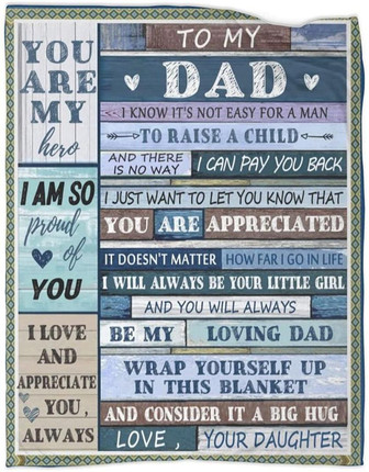 Dad Blanket from Daughter Summer Fleece for Dad Birthday, Father's Day - Thegiftio UK